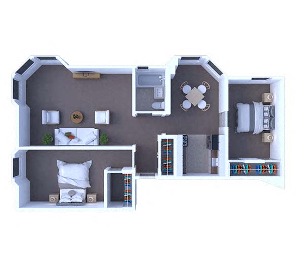 2 Bedrooms Floor Plan B1