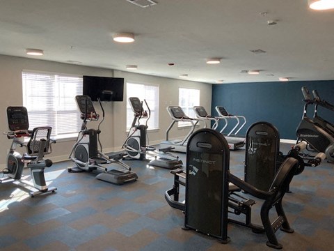 a gym with a lot of exercise equipment