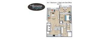 A-4 - 1 Bedroom with Den/Office - Estates III