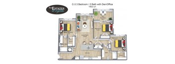 C-3 - 3 Bedroom with Den/Office - Estates III