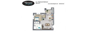 A1- 1 Bedroom / 1 Bath - The Estates at Legends