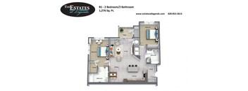 B1- 2 Bedroom / 2 Bath - The Estates at Legends