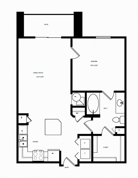 A1 Floor Plan at AVE Las Colinas, Texas, 75038