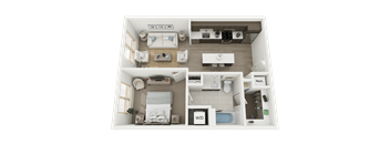 1 Bd - a1 floorplan at AVE Austin North Lamar, Texas, 78752