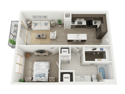 1 Bd - a3 floorplanat AVE Austin North Lamar, Austin, 78752