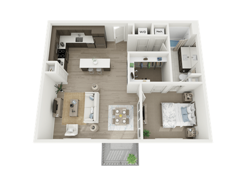 1 Bd - a4 floorplan at AVE Austin North Lamar, Austin, Texas