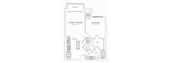 A7 Floor Plan at AVE Tampa Riverwalk, Tampa
