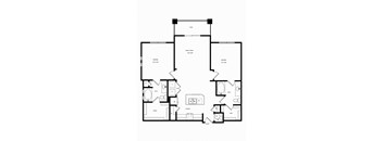 B1 Floor Plan at AVE Las Colinas, Texas