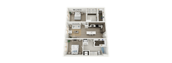 2bd - B1 floor plan at AVE Austin North Lamar, Texas