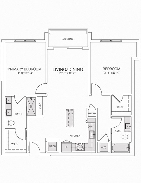 B16 Floor Plan at AVE Tampa Riverwalk, Tampa, FL, 33602