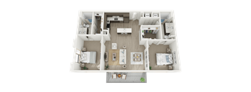 2bd - B2 floor plan at AVE Austin North Lamar, Texas, 78752