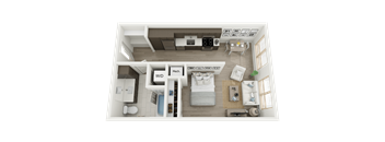 studio - E1 Floor plan at AVE Austin North Lamar, Texas