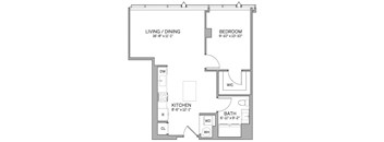 A4 Floor Plan at AVE Hamilton Green - 25 Cottage Apartments, New York