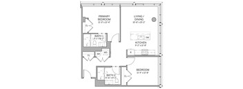 B3A Floor Plan at AVE Hamilton Green - 25 Cottage Apartments, New York
