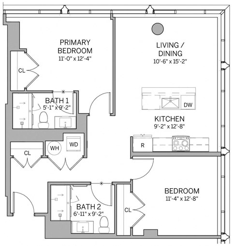 B3B Floor Plan at AVE Hamilton Green - 25 Cottage Apartments, White Plains , NY