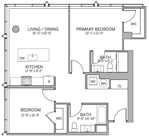 B4 Floor Plan at AVE Hamilton Green - 25 Cottage Apartments, White Plains ,New York, 10601
