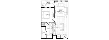 A black and white image of a floor plan for a house.