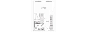 S1 Floor Plan at AVE Tampa Riverwalk, Florida, 33602