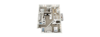 2bd - B3 Floor Plan at Ave Austin