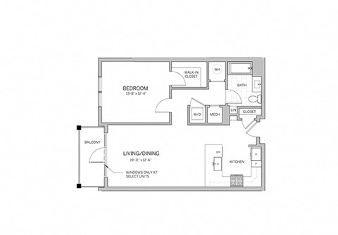 1 Bedroom - a14 Floor Plan at AVE Blue Bell, Blue Bell, PA, 19422