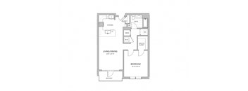 1 Bedroom - a9 Floor Plan  at AVE Blue Bell, Pennsylvania, 19422