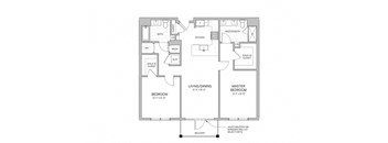 2 bed - b1 Floor Plan at AVE Blue Bell, Pennsylvania, 19422