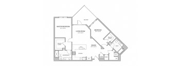 2 Bedroom - b12 Floor Plan at AVE Blue Bell, Blue Bell, 19422