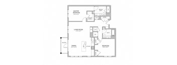 2 Bedroom - b13 Floor Plan at AVE Blue Bell, Blue Bell, PA