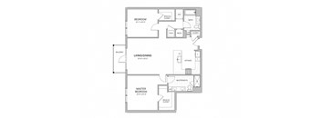 2 Bedroom - b17 Floor Plan at AVE Blue Bell, Blue Bell, 19422