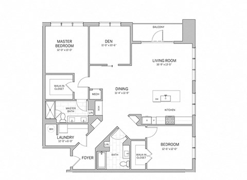 2 Bedroom - b22d Floor Plan at AVE Blue Bell, Blue Bell, Pennsylvania