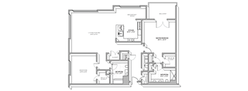 the floor plan of the second level of a 2 bedroom apartment