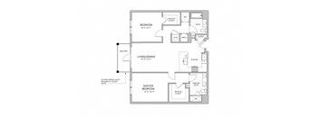 2 Bedroom - b5 Floor Plan at AVE Blue Bell, Pennsylvania, 19422