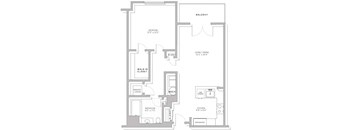1 Bed 1 Bath A2D Floor Plan at AVE Florham Park, Florham Park, NJ, 07932