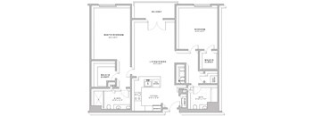 2 Bed 2 Bath B1B Floor Plan at AVE Florham Park, Florham Park, NJ