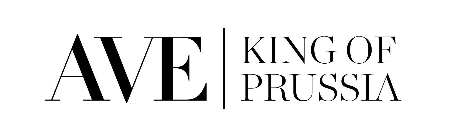 A green background with the words "AVE" and "KING OF PRUSSIA" in black font.