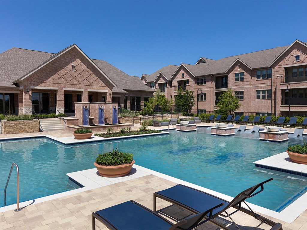 take a dip in the resort style pool at villas at houston levee west apartments