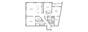 A black and white image of a house floor plan.