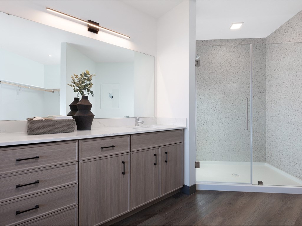 Bathroom With Extra Storage at AVE Phoenix Sky, Phoenix, 85003