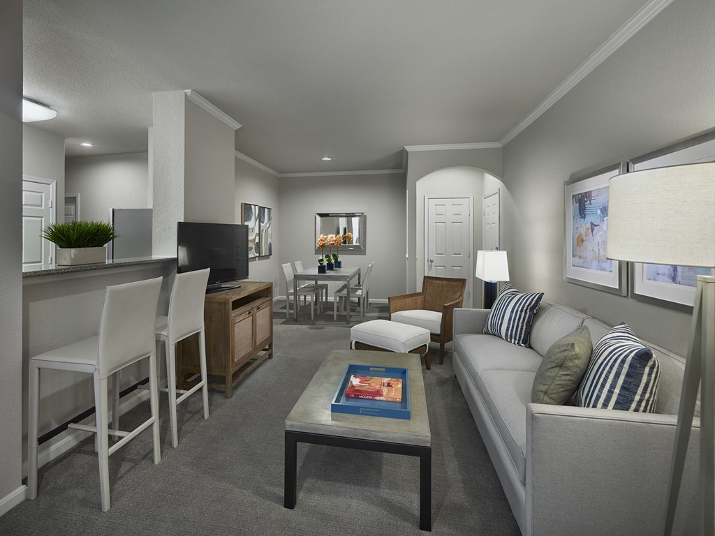 Living Room With Kitchen at AVE Somerset, Somerset, 08873