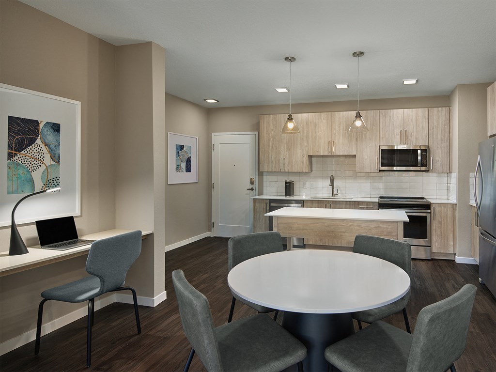 Kitchen And Dining Area at AVE Tampa Riverwalk, Florida, 33602
