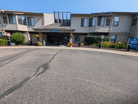 The entrance to a building with the number 345481 on it.