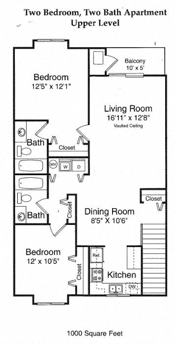 Two Bedroom Upper Floor Plan