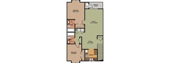 Two bedroom two bathroom upper level unit with vaulted ceilings