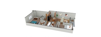 Celebration Two Bedroom Floor Plan  at MacArthur Park, Augusta Georgia