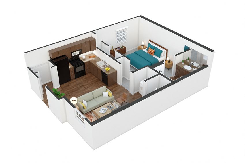 Esteem 1bed floor plan Esteem 1bed floor plan at MacArthur Park, Georgia, 30909 - Photo Gallery