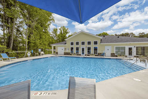A pool with a sign that says 3 feet no diving.