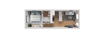 1 Bed 1Bath Floorplan A at Sanctuary Apartments and Townhomes, Augusta, 30909