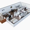 2 Bed 2 Bath Floorplan B at Sanctuary Apartments and Townhomes, Augusta, GA 30909
