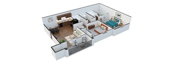 3D floor plan of Unity Plus  at MacArthur Park, Augusta, GA 30909