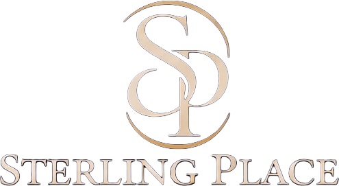 The image displays a logo with the letters "SP" intertwined and the words "Sterling Place" written below it.